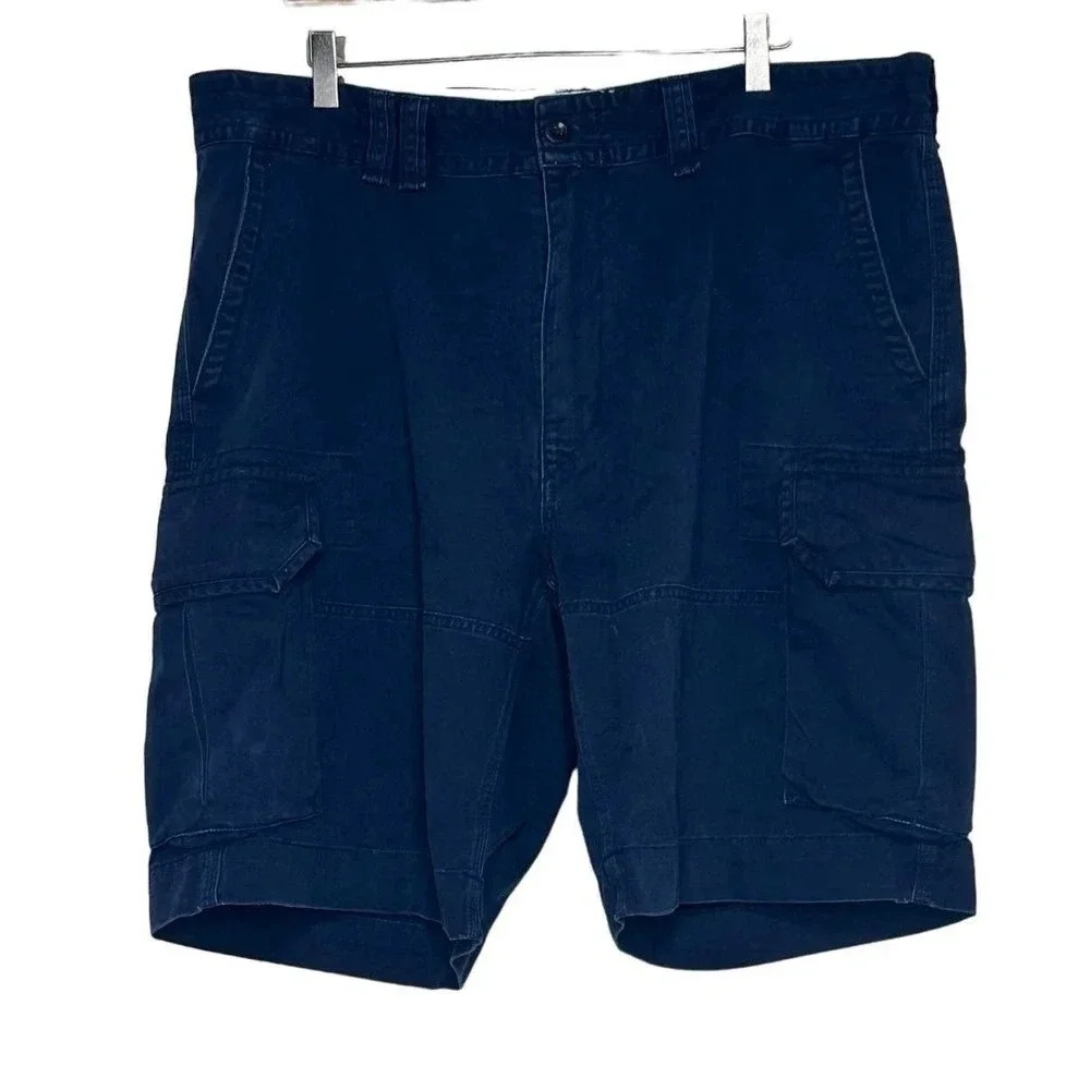 Vintage Polo Ralph Lauren men's W38 blue cotton cargo‎ 10" inseam shorts